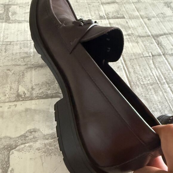 Ferragamo Men David Gancini Brown Leather Lug Sole Loafers Old Money Sz 9.5 main image 11